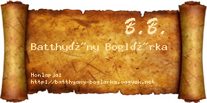 Batthyány Boglárka névjegykártya